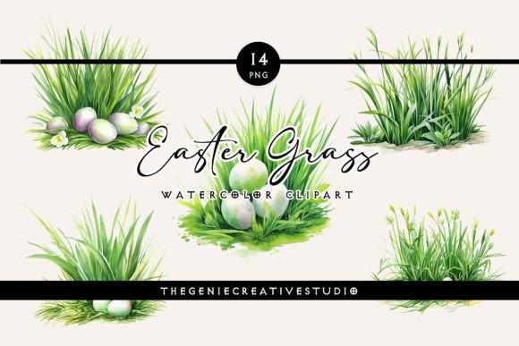 Download Watercolor Easter Grass PNG Clipart Set - Png Collection