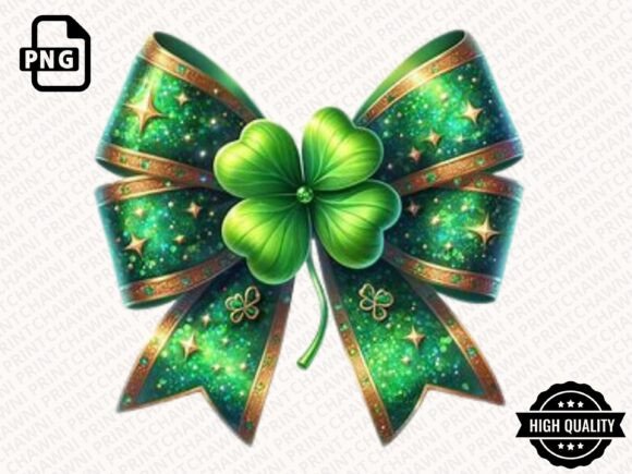 Download Glitter Shamrock Bow Clipart PNG - Png Collection