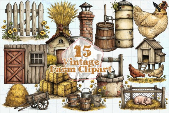 Download Vintage Farm Clipart PNG - Png Collection