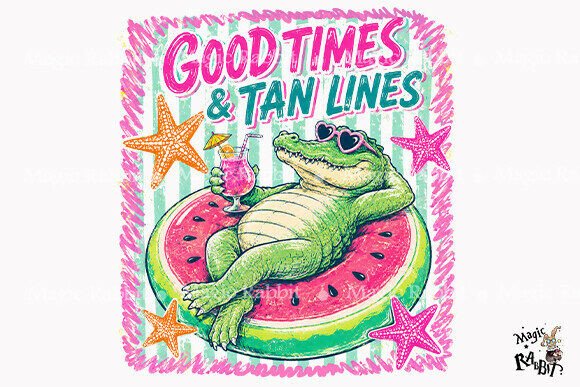 Download Funny Gator Summer Vibes PNG - Png Collection