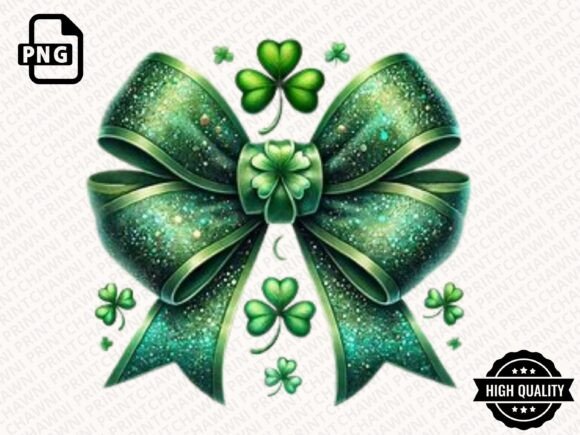 Download Glitter Shamrock Bow Clipart PNG - Png Collection