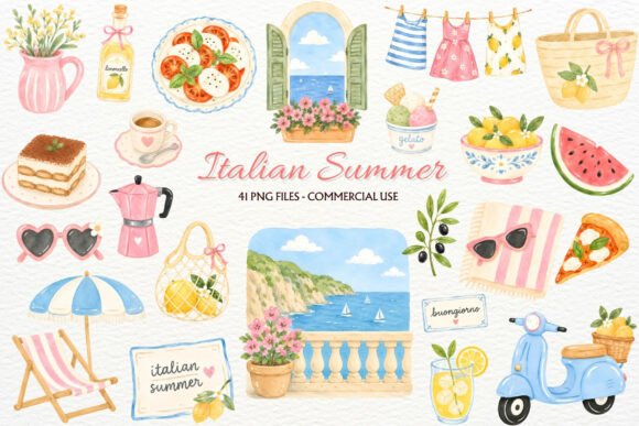 Download Italian Summer Clipart Coastal PNG Italy - Png Collection