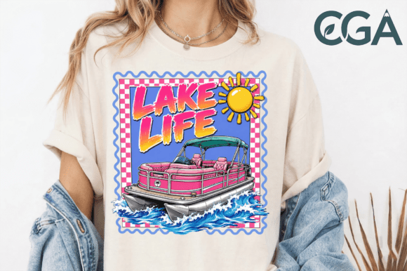 Download Lake Life Retro Pink Pontoon Boat PNG - Png Collection