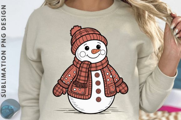 Download Cute Patchwork Snowman Christmas PNG Des - Png Collection