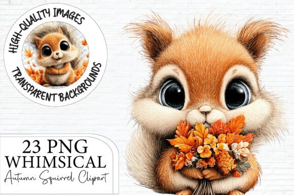 Download Whimsical Autumn Squirrel Clipart - Autumn Collection