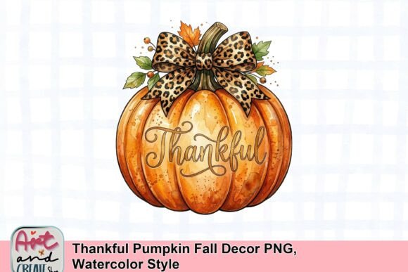 Download Thankful Pumpkin Fall Decor PNG, Watercolor Style - Png Collection