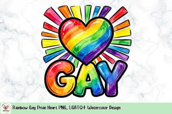 Download Rainbow Gay Pride Heart PNG, LGBTQ+ Watercolor Design - Png Collection