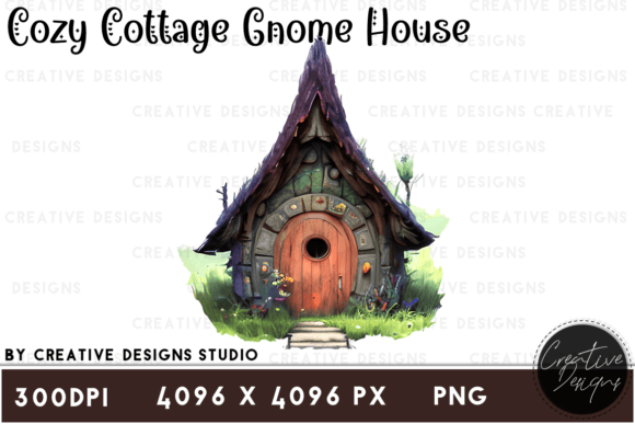Download Cozy Cottage Gnome House Clipart Graphic - Cozy cottage Collection