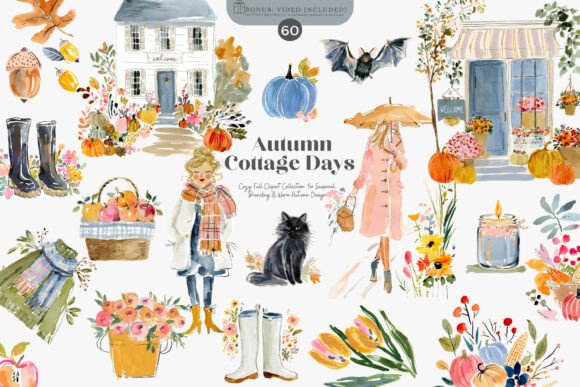Download Autumn Clipart Cozy Cottage Set - Autumn Collection