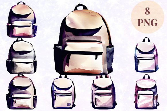 Download Backpack Watercolor 13 Clipart PNG - Png Collection