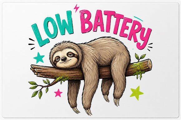 Download Low Battery Sloth PNG - Png Collection