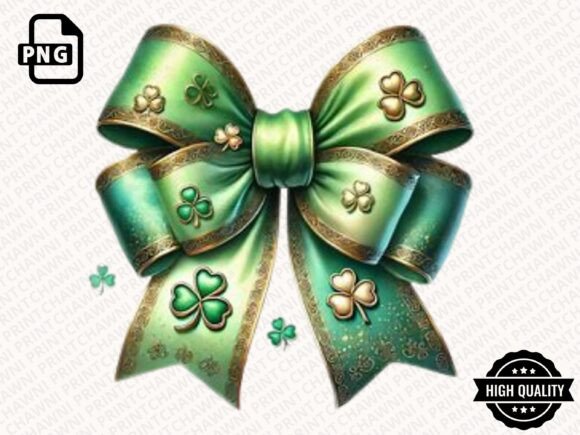 Download Glitter Shamrock Bow Clipart PNG - Png Collection