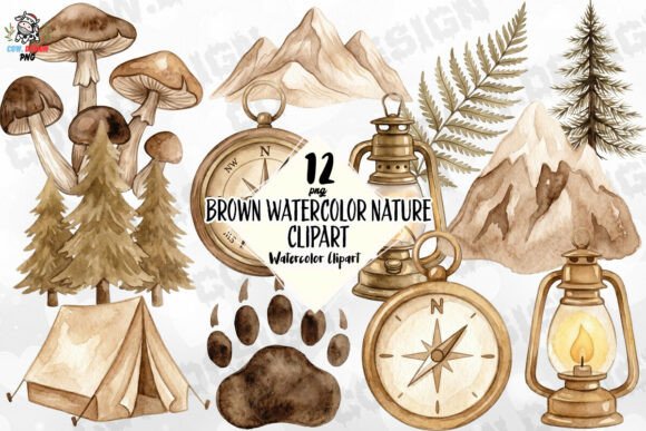 Download Brown Watercolor Nature Clipart PNG - Png Collection