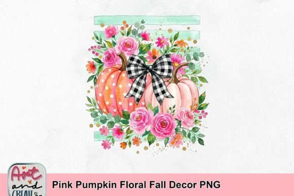 Download Pink Pumpkin Floral Fall Decor PNG - Png Collection