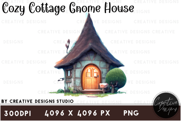 Download Cozy Cottage Gnome House Graphic Clipart - Cozy cottage Collection