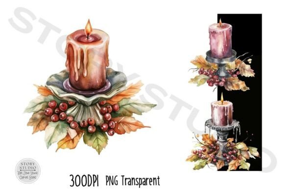 Download Cozy Autumn Candle Seasonal Clipart - Autumn Collection