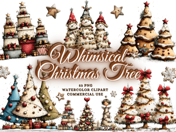 Download Whimsical Christmas Tree Clipart Png - Png Collection