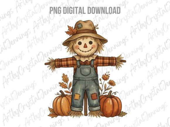 Download Cute Fall Scarecrow Pumpkin PNG - Png Collection