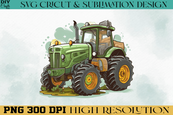 Download Farm Tractor PNG Sublimation Design - Png Collection