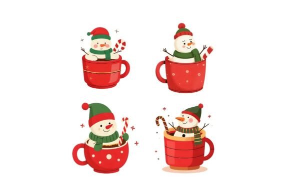 Download Cute Snowman Christmas Set PNG - Png Collection