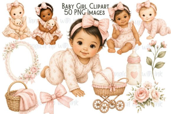 Download Baby Girl Clipart PNG Bundle - Png Collection