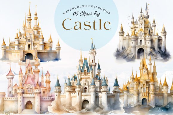 Download Watercolor Fairy Tale Castle Clipart PNG - Png Collection