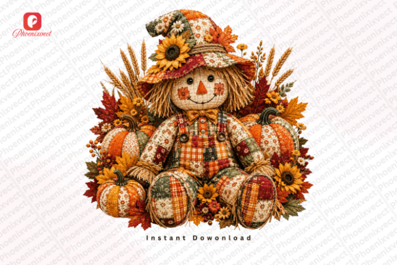 Download Patchwork Patch Autumn Scarecrow PNG - Autumn Collection