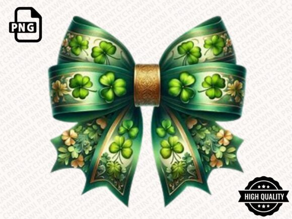 Download Glitter Shamrock Bow Clipart PNG - Png Collection