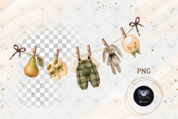 Download Vintage Autumn Baby Shower Clipart - Autumn Collection