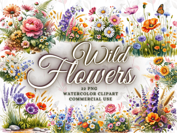 Download Watercolor Wild Flowers Clipart Png - Png Collection