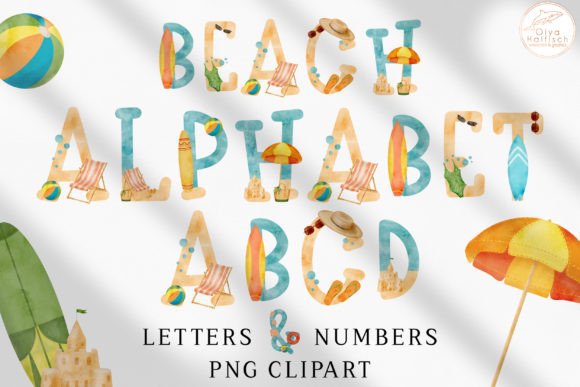 Download Summer Beach Alphabet Clipart PNG - Png Collection