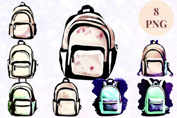 Download Backpack Watercolor 6 Clipart PNG - Png Collection