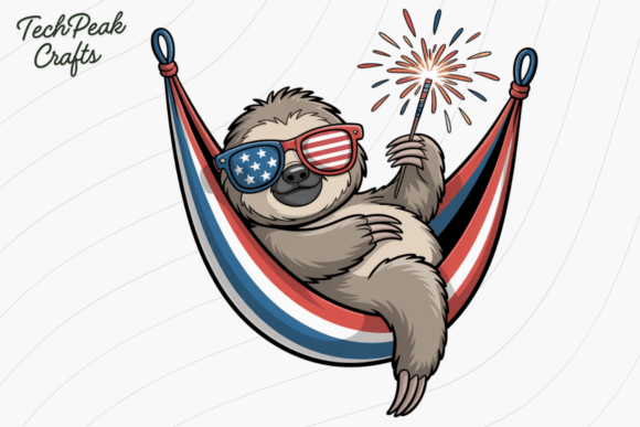 Download Patriotic Sloth Hammock PNG Clipart - Png Collection