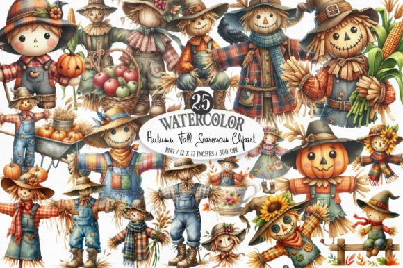 Download Autumn Fall Scarecrow Clipart - Autumn Collection