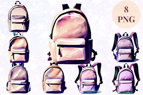 Download Backpack Watercolor 10 Clipart PNG - Png Collection