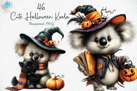 Download Cute Halloween Koala Clipart PNG - Png Collection