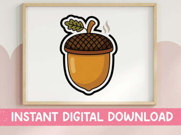 Download Cute Acorn Autumn Sticker Design - Autumn Collection