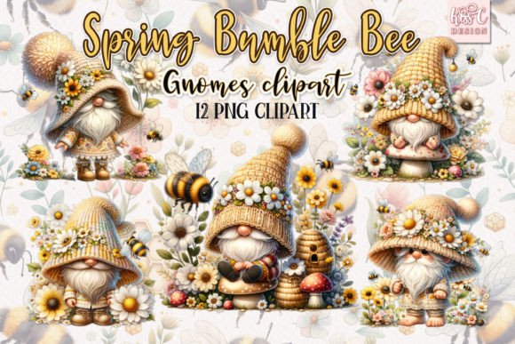 Download Watercolor Spring Bumble Bee Gnomes PNG - Png Collection