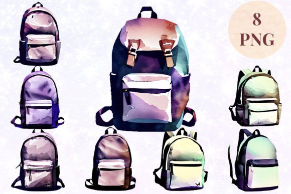 Download Backpack Watercolor 8 Clipart PNG - Png Collection