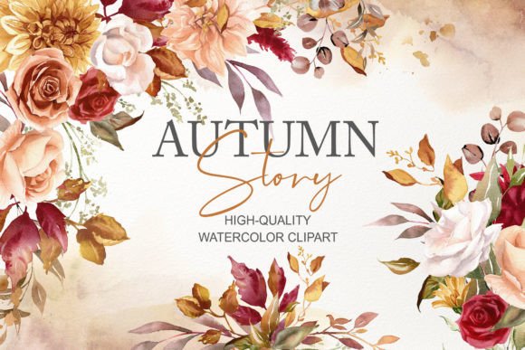 Download Autumn Flowers Watercolor Clipart PNG - Autumn Collection