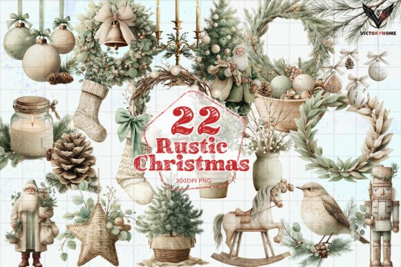Download Rustic Christmas Clipart Bundle PNG - Png Collection