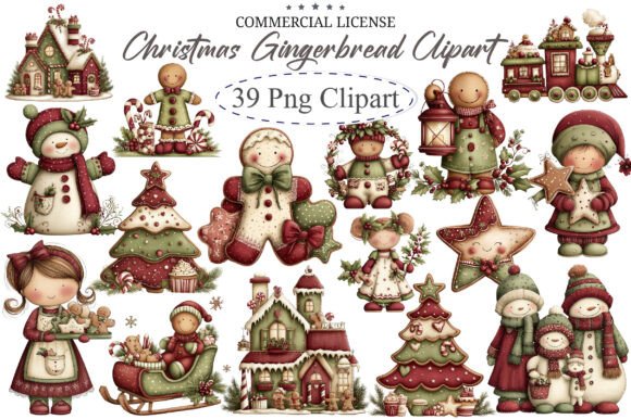 Download Whimsical Christmas Gingerbread Clipart - Gingerbread clipart Collection