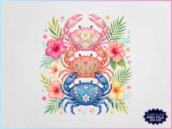 Download Floral Crab Coastal Summer Beach PNG - Png Collection