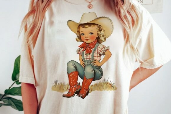 Download Retro Cowboy Girl Sitting in Grass Png - Png Collection