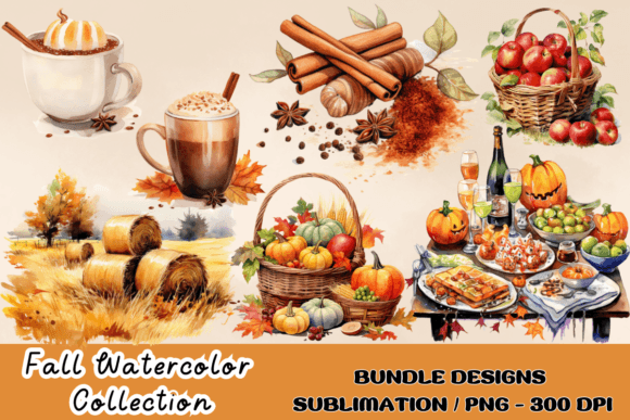 Download Watercolor Fall Decor Clipart Autumn PNG - Autumn Collection