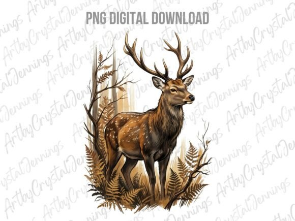 Download Autumn Woodland Deer Animal PNG - Autumn Collection