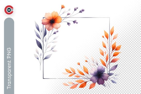 Download Elegant Watercolor Flower Frame PNG - Png Collection