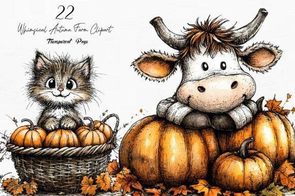 Download Whimsical Autumn Farm Clipart - Autumn Collection