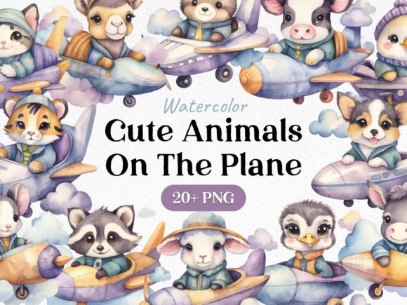Download Bundle Animal Airplane Clipart PNG - Png Collection