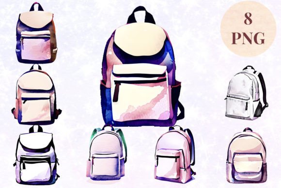 Download Backpack Watercolor 14 Clipart PNG - Png Collection